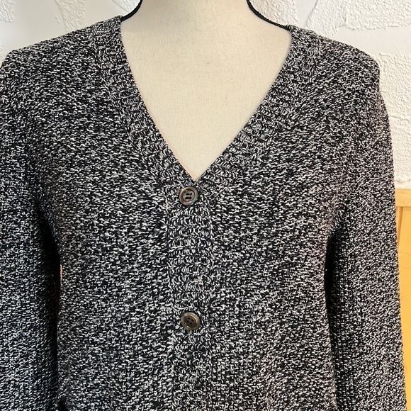 A.P.C. Rue Madame Paris Black & White Wool Cardigan Sz-S - Picture 2 of 7